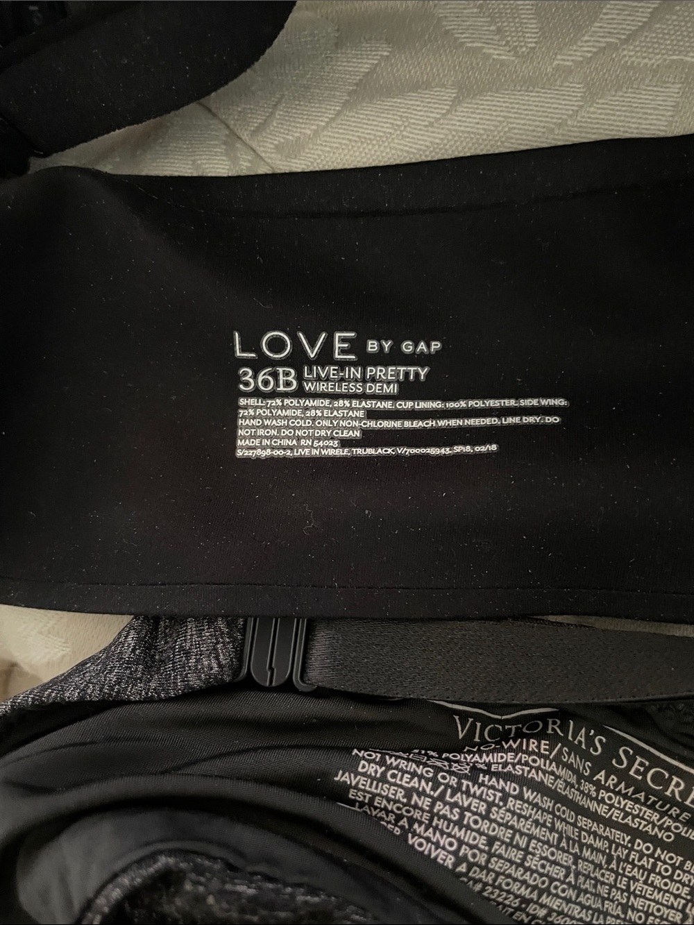 Victoria's Secret PINK Wear Everywhere Push-Up Bra Bras Black & Gray - Picture 6 of 6